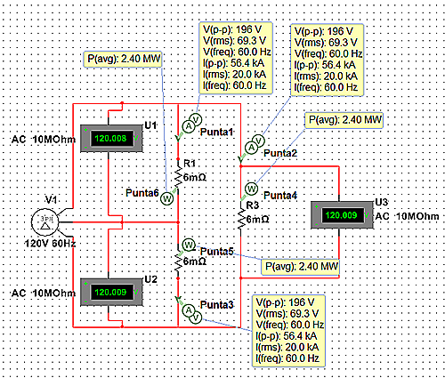 Multisim: tri&aacute;ngulo