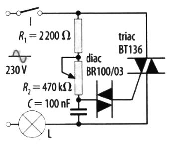 Regulador de luminosidad con DIAC/TRIAC